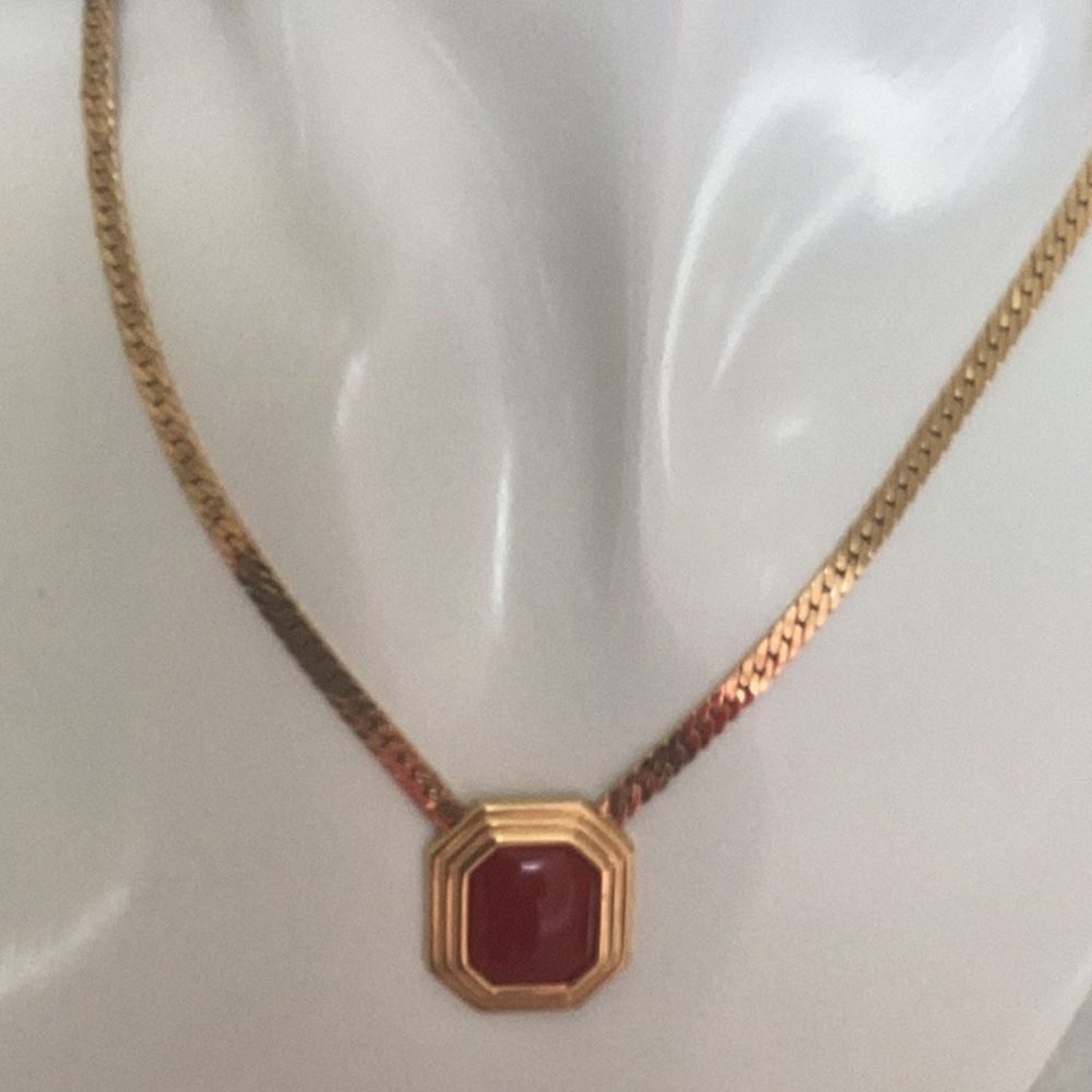 Vintage Christian Dior necklace with orange stone